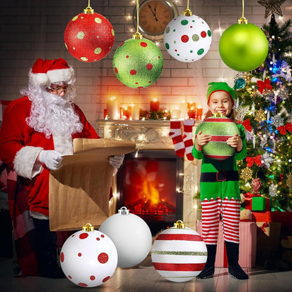Deekin - Paquete de 8 bolas de adornos de Navidad extra grandes, co...