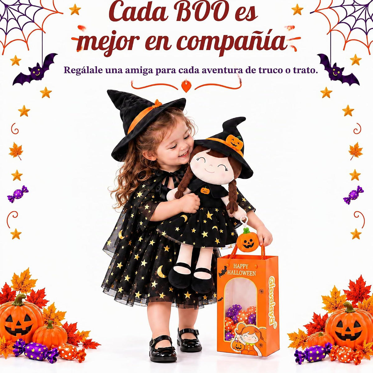 Gloveleya Juguete de peluche suave de Halloween, regalos para niña,...