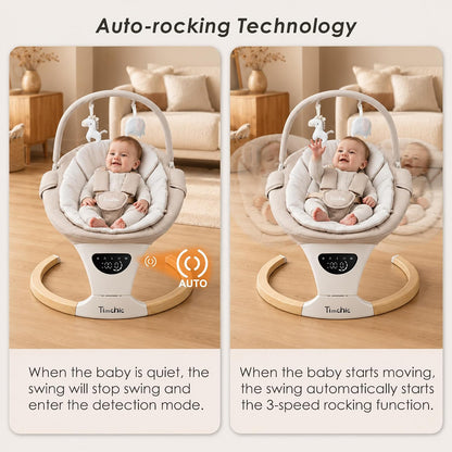 TimChic - Columpio para bebé con balanceo automático, 5 movimientos...