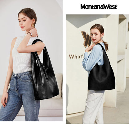 Montana West Bolsos estilo hobo holgados para mujer, bolsos de homb...