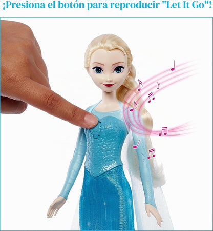 Mattel Disney Frozen Toys, muñeca de Elsa cantante con ropa exclusi...