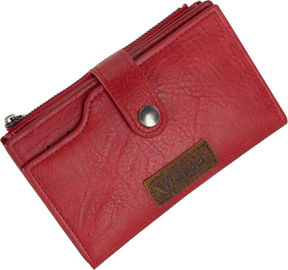 Wrangler - Billetera para mujer con tarjetero plegable, cierre y ve...