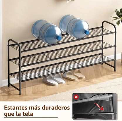 KEETDY Zapatero largo de 3 niveles para armario, organizador de zap...