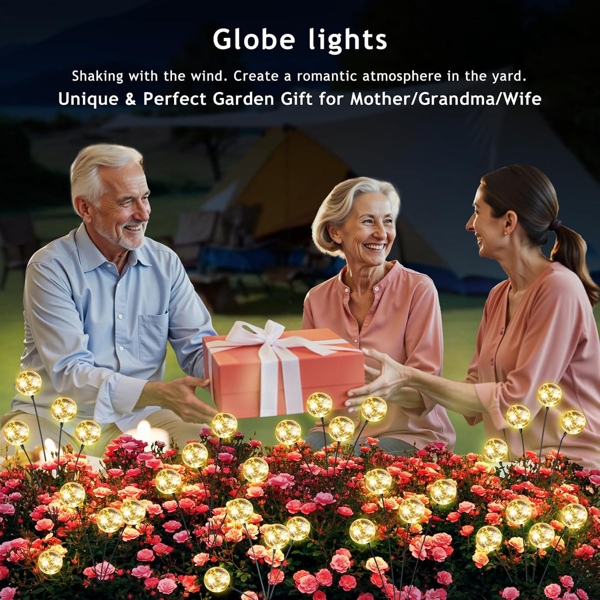 vignuto Luces solares impermeables para exteriores, paquete de 4, l...