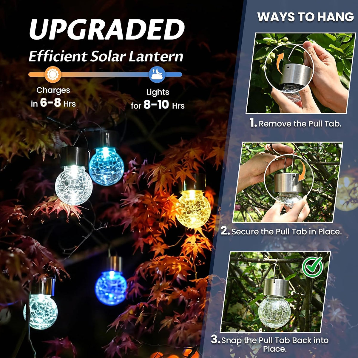 GIGALUMI Luces solares para decoración de jardín al aire libre | Bl...