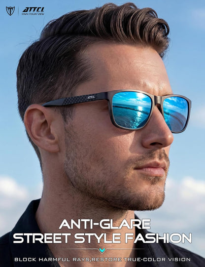 ATTCL Gafas de sol polarizadas para hombre Al-Mg Metal ultraligeras...