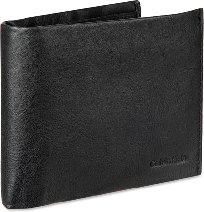 Calvin Klein Billetera plegable minimalista de cuero RFID para homb...