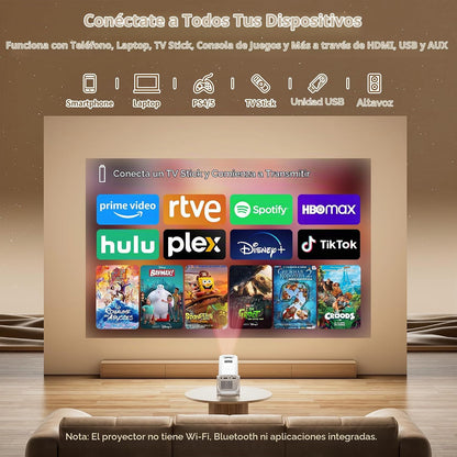 Mini proyector con soporte 4K, proyector portátil de corto alcance...