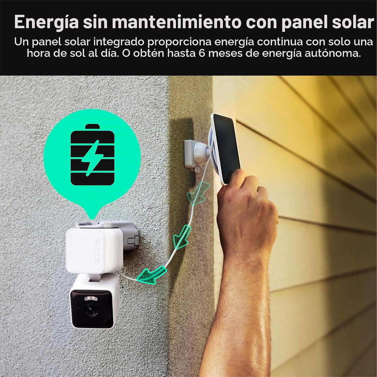 WYZE Cámara solar Pan, cámaras de seguridad 2K inalámbricas al aire...
