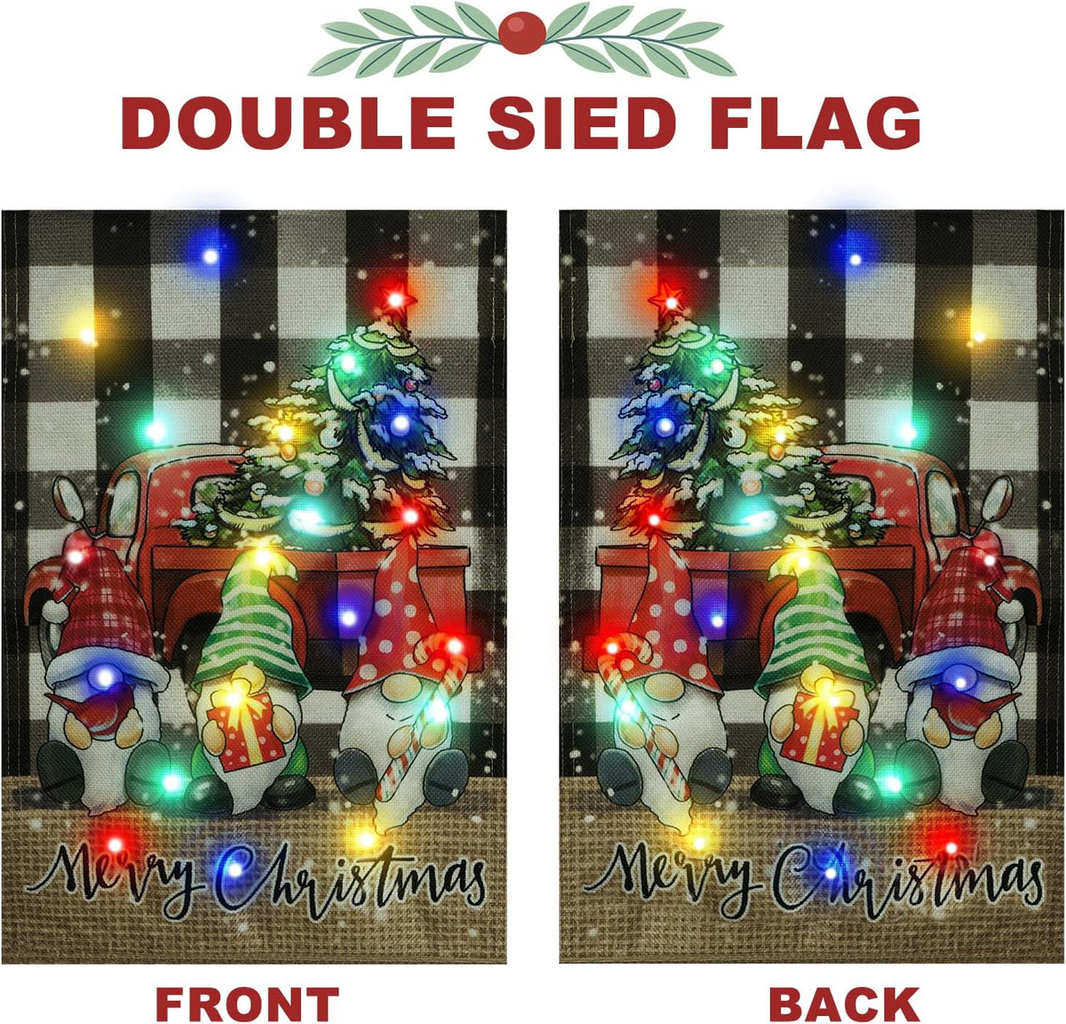 Bandera de jardín con texto en inglés "Merry Christmas" par...