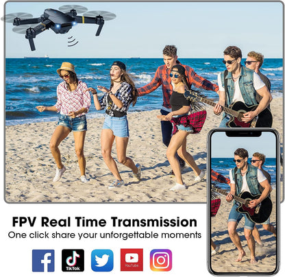 MOCVOO Drones con cámara para adultos, cuadricóptero RC plegable, j...