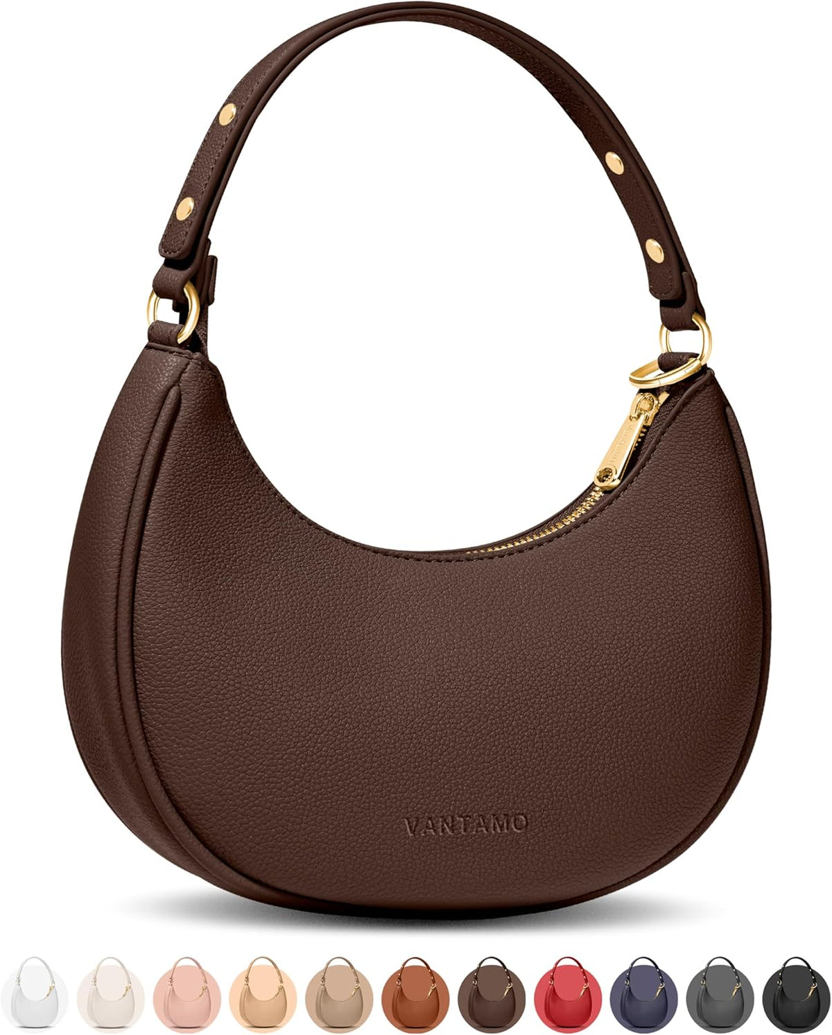 Bolsos Vantamo para mujer con forma de media luna con protección RF...