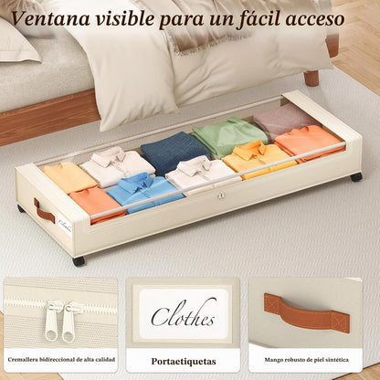 Yecaye Almacenamiento debajo de la cama con ruedas, paquete de 2, c...