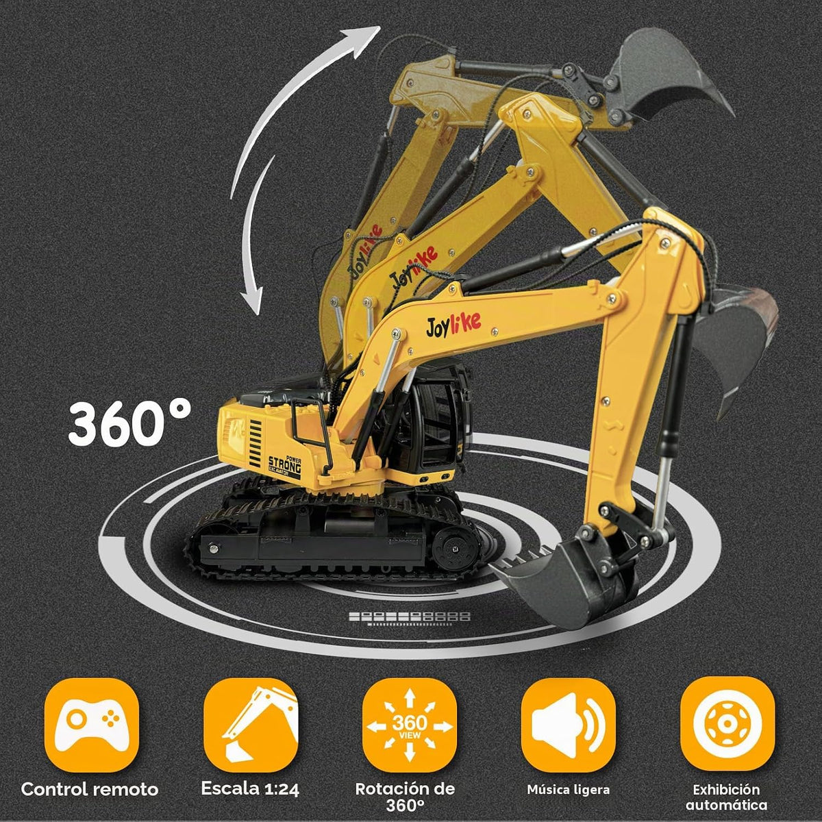 Joylike Juego de excavadora y camión volquete RC, vehículo de const...