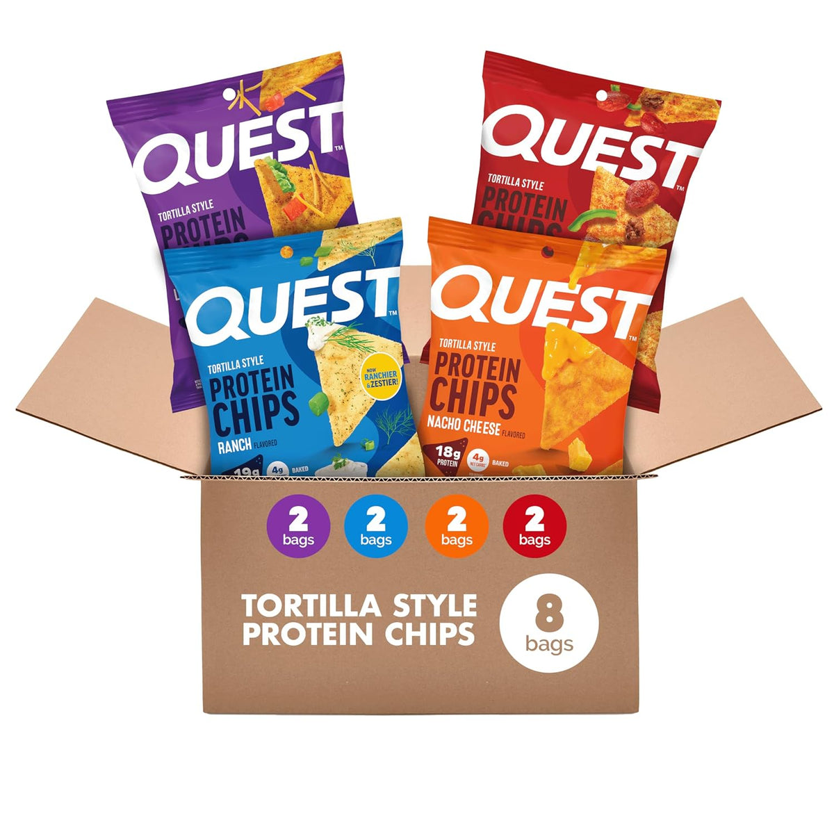 Quest Nutrition Tortilla Style Protein Chips, paquete variado de bo...