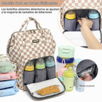 GAIVP mochila de pañales para bebe, café a cuadros, Mochila para pa...