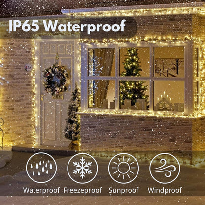 KAQ Paquete de 400 luces solares LED para exteriores, impermeables...