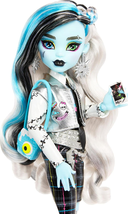 Monster High Muñeca Frankie Stein, juego de comité de bienvenida co...