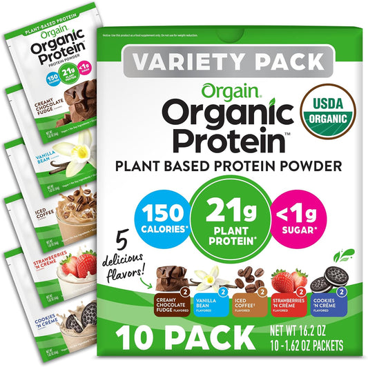 Paquete variado de proteína vegana orgánica en polvo, cinco sabores...