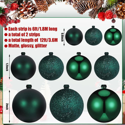 Yuxung - 2 guirnaldas de bolas de Navidad de 6 pies, color verde os...