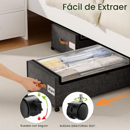 Yecaye Contenedores de almacenamiento debajo de la cama, se adaptan...