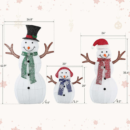 Muñeco de nieve de 43 pulgadas iluminado para decoraciones navideña...