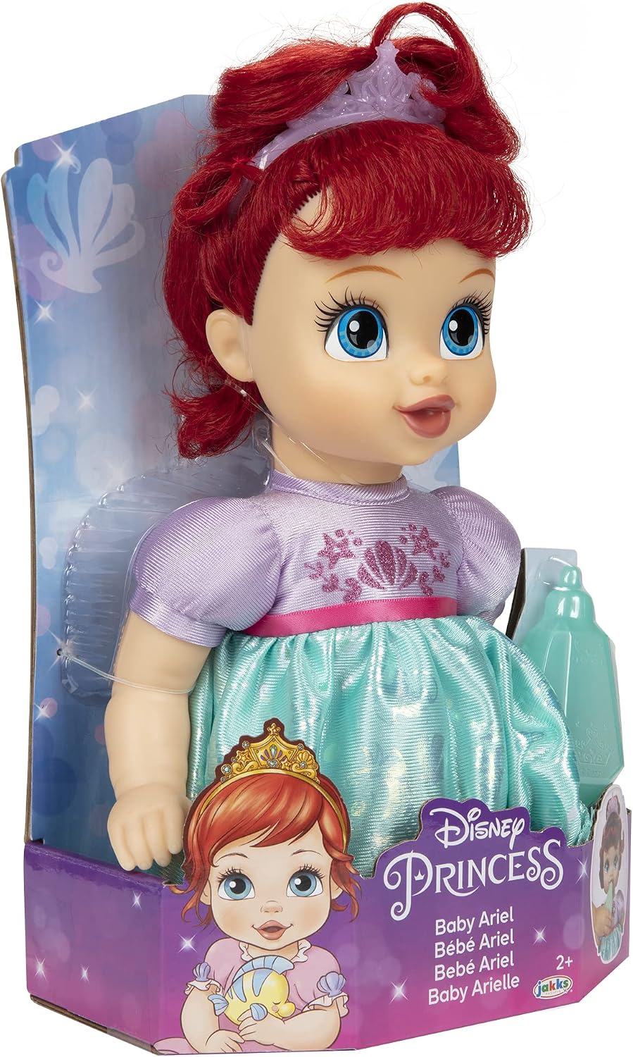 Disney Princess Muñeca Bebé Ariel con Biberón de Bebé y Tiara