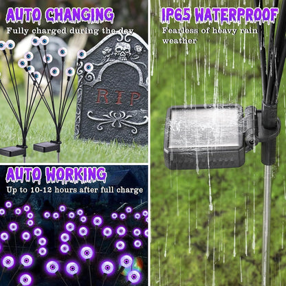 ASMAD Decoraciones de Halloween para exteriores, luz solar aterrado...