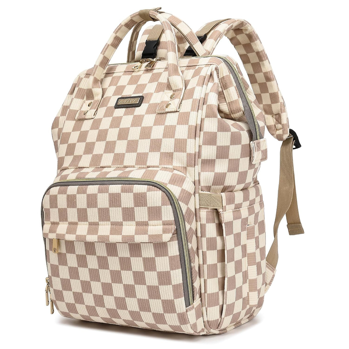 GAIVP mochila de pañales para bebe, café a cuadros, Mochila para pa...