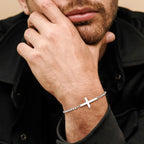 M MOOHAM Pulsera de cruz chapada en oro\/plata de 14 quilates para...