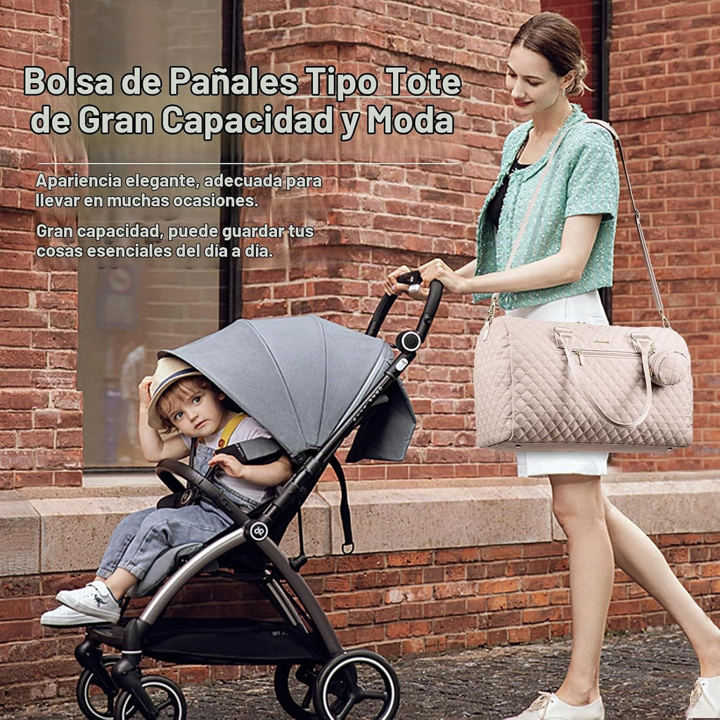 LOVEVOOK - Bolso para pañales con estuche para chupete y cambiador,...