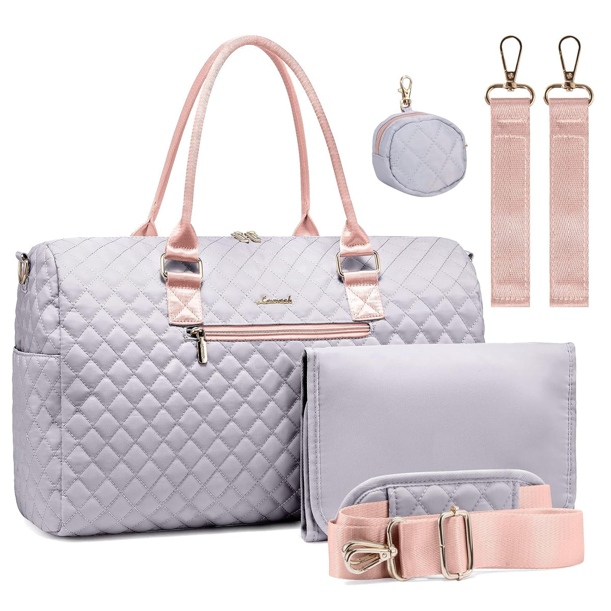 LOVEVOOK - Bolso para pañales con estuche para chupete y cambiador,...