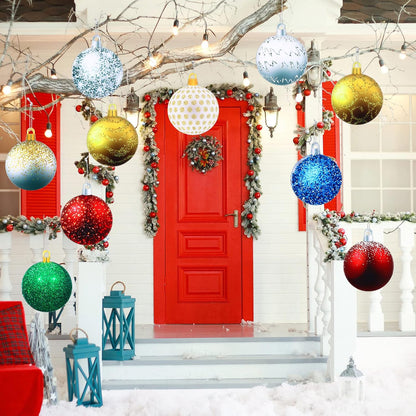 Sumind - 10 adornos colgantes de Navidad para exteriores, purpurina