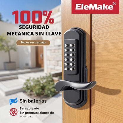 Elemake Cerradura de puerta sin llave con teclado, cerradura de pue...