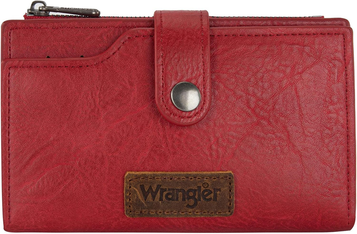 Wrangler - Billetera para mujer con tarjetero plegable, cierre y ve...