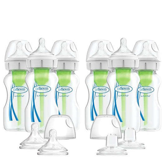 Dr. Brown's Natural Flow Anti-Colic Options+ Biberones de cuell...