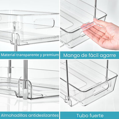 Vtopmart - Paquete de 2 organizadores extraíbles para debajo del fr...