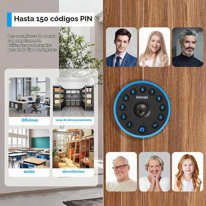 Cerradura de puerta de entrada sin llave con teclado, cerraduras de...