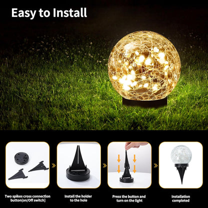 JKIMK Luces solares de globo para exteriores, impermeables, bolas s...