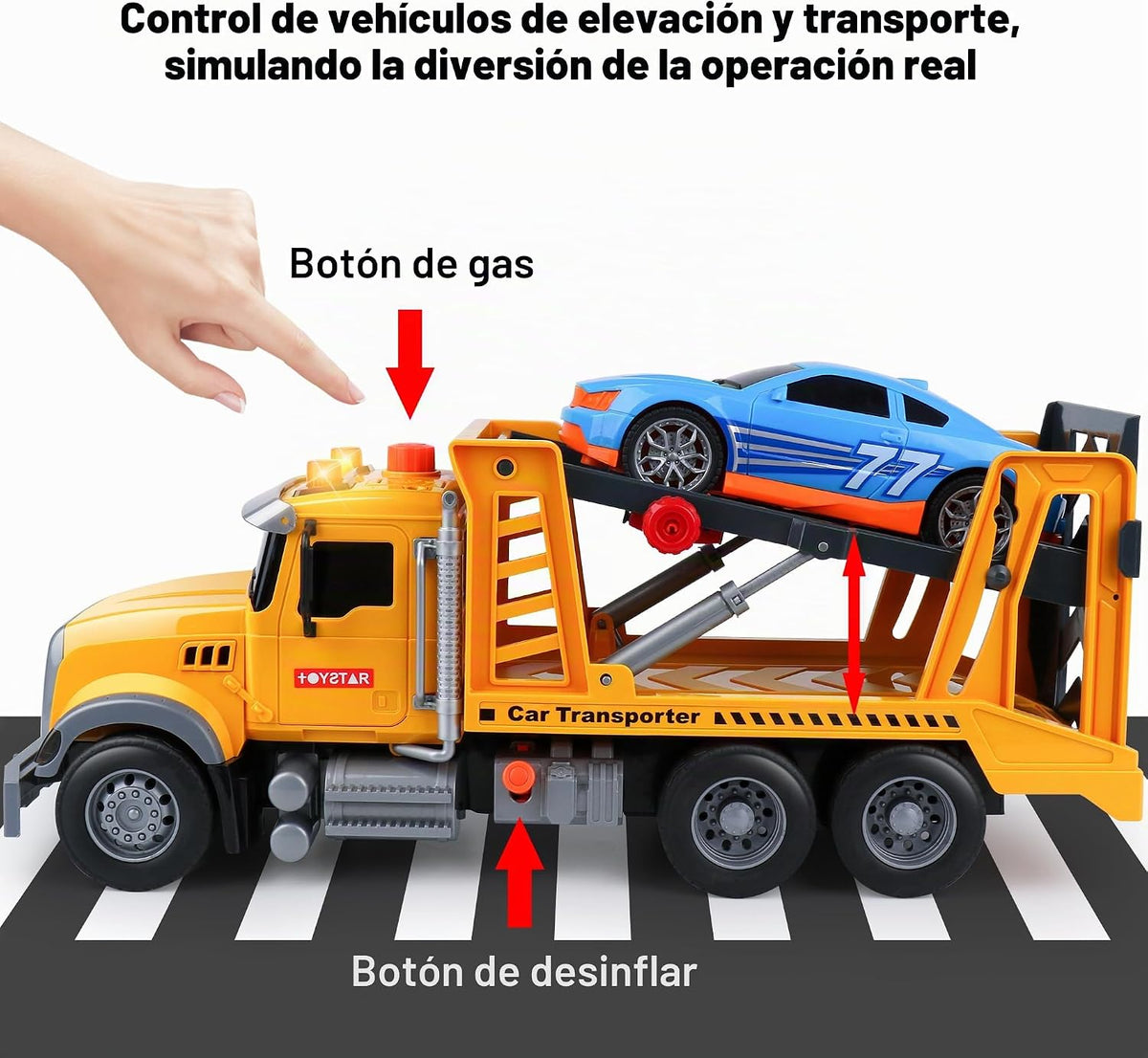 Dwi Dowellin Camión de juguete de transporte de autos con auto de c...