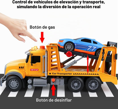 Dwi Dowellin Camión de juguete de transporte de autos con auto de c...
