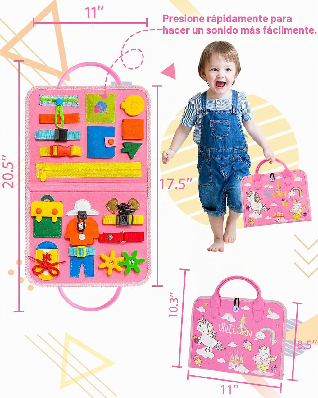 Exorany Busy Board - Juguetes Montessori para niñas y niños pequeño...