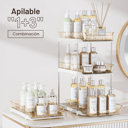 Delamu Organizadores y almacenamiento multiusos de 2 niveles para d...