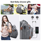 DerJunstar - Mochila para pañales con cambiador para bebés con cuna...