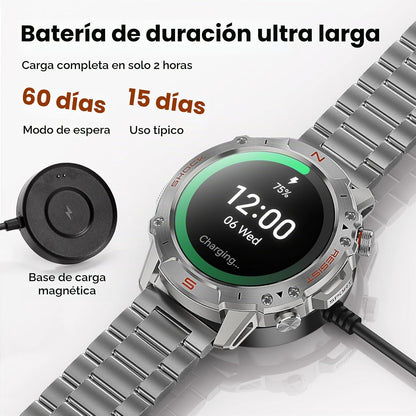 Reloj inteligente plateado para hombre, 1,43" AMOLED, resistente al...