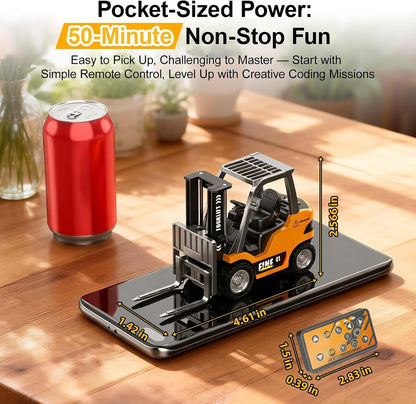 DAOGU mini RC carretilla elevadora juguete grúa de control remoto 2...