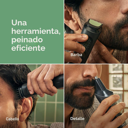 Recortadora Philips Norelco All-in-One 3000 13 en 1, rostro y cabel...