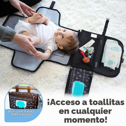 Kopi Baby Cambiador de pañales portátil, bolsillo de toallitas, fle...