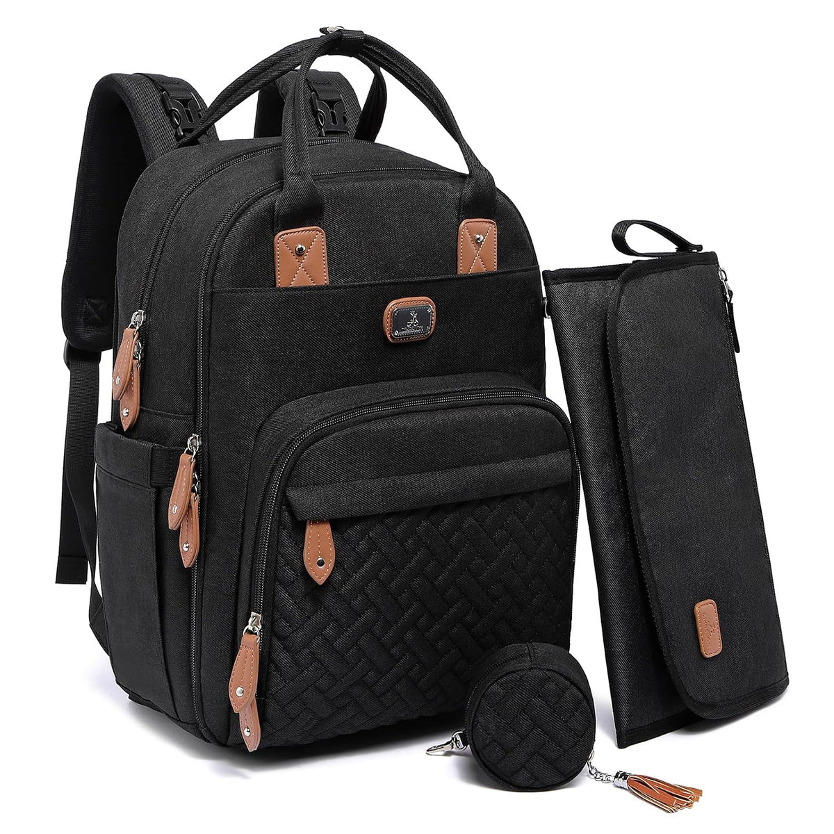 Dikaslon Mochila para pañales con cambiador portátil, funda para ch...