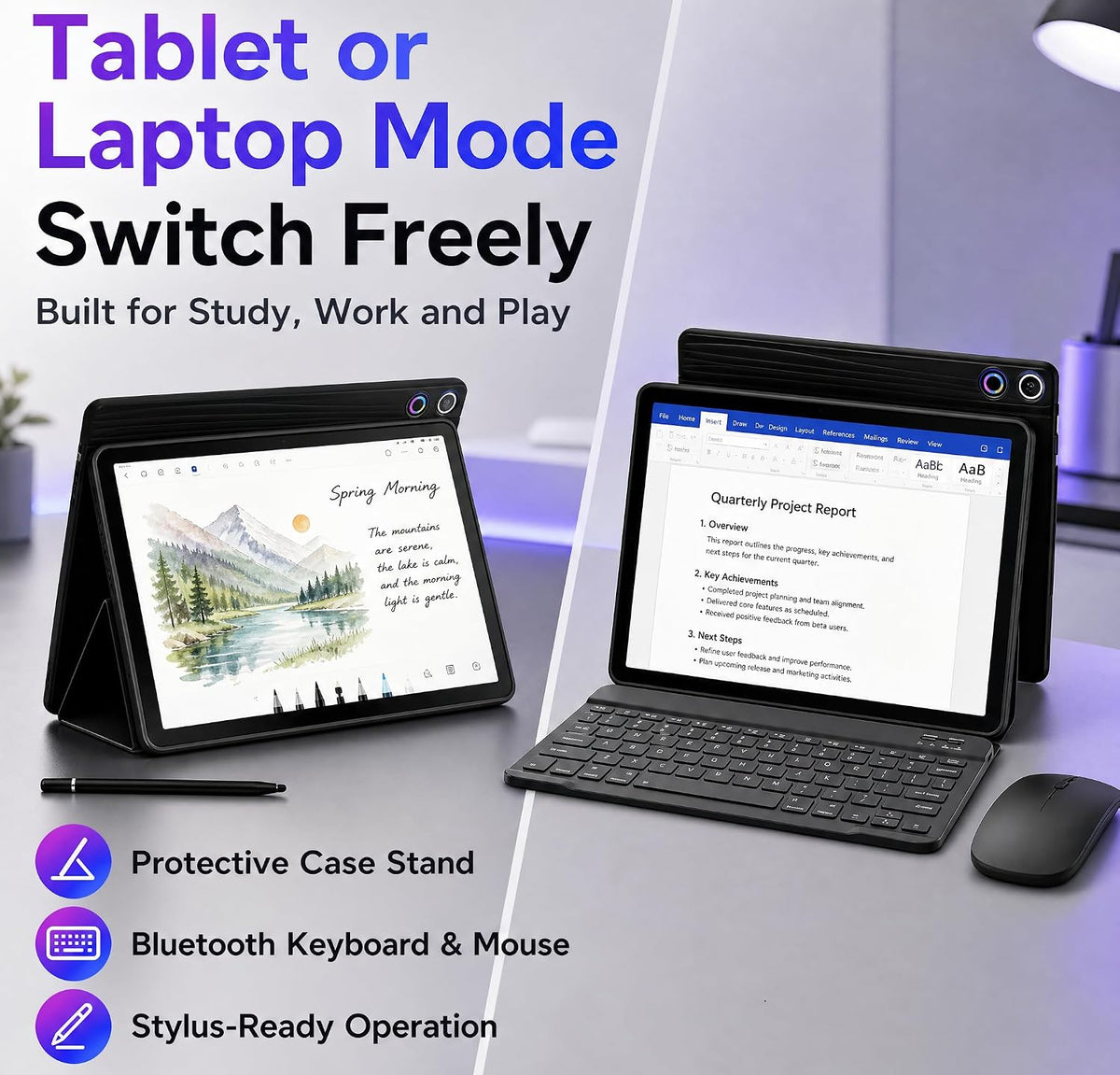 Jeazans Tablet Android 16 de 10.1 pulgadas, paquete de tableta 2 en...